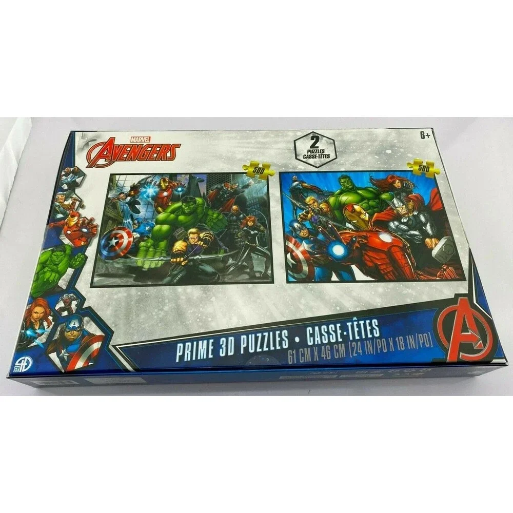 Marvel Avengers Prime 3D two puzzles of 500 pieces each. New. 24x18 inches